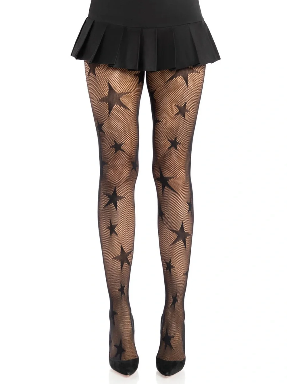 Brand New-Leg Avenue Black Star Fishnet Tights